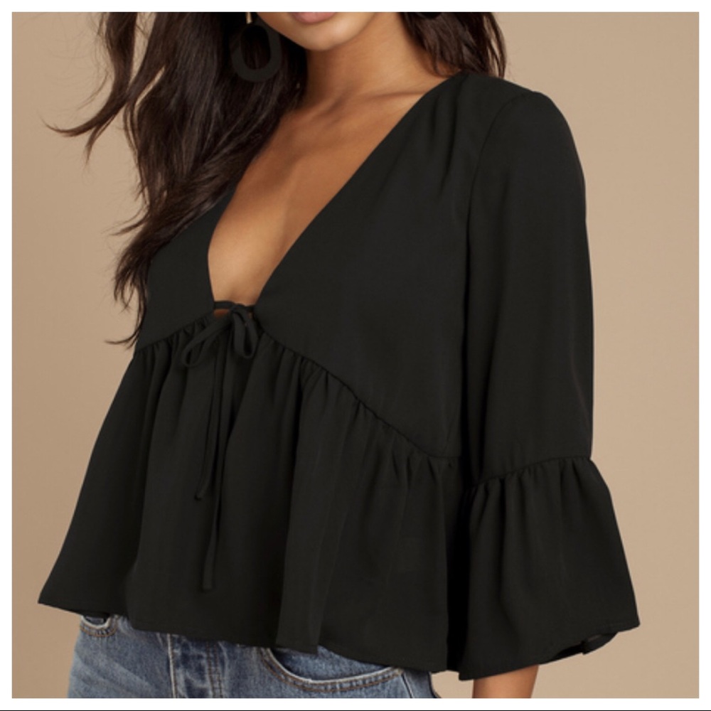 TOBI Ivana Black Blouse